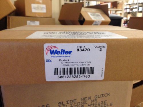 Deburring, Brush Wheel, Weiler 10&#034; Nylox Wheel-.060/46-3 1/4&#034; A.H.