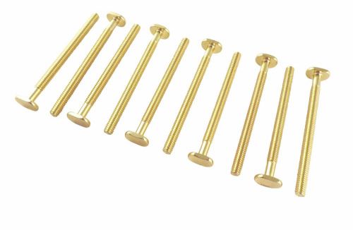 Lot 10 ea Sliding Tee Bolts 1/4 20 Threads 3 1/2&#034; Long Brass Plated TB-1/4-3.50