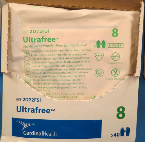 40 Pairs Cardinal Health Ultrafree Latex Glove Size 8 # 2D72F5I