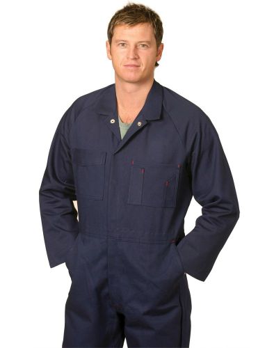 NEW MENS KHAKI NAVY LONG SLEEVE WORK PAINTER MECHANIC STOUT COVERALLS OVERALLS