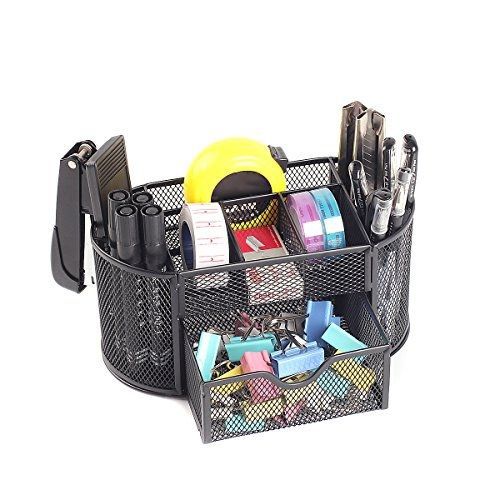 MOCREO? Multi-functiona Pens Holder Pencil Pouch Desk Organiser (Black)