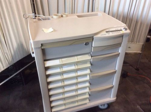 Lionville 600 medication medical  cart w/ keys and program codes  - iv pole for sale