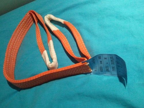 1 Metre Eye to Eye Flat Webbing Sling, 2 Ply, Orange 1 Ton DUPLEX lifting 38mm