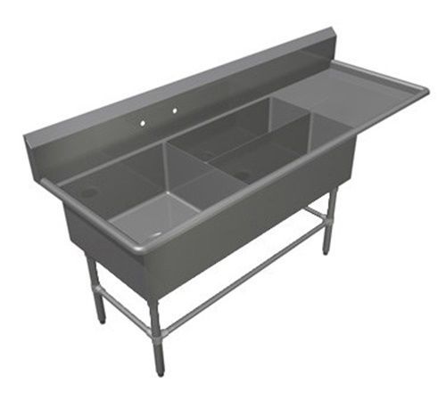 John Boos 43PBPS322441D30R Three (3) Compartment Sink (1) 24&#034; x 24&#034; (2) 32&#034;...