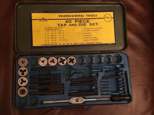 *VINTAGE* Tap And Die Set 20/40 Piece Cobra Professional Tools In Case