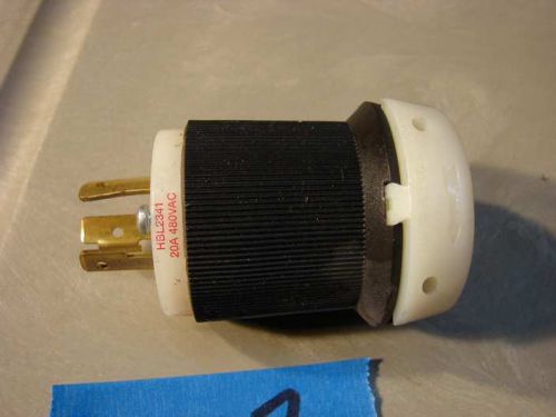 Hubbell L8-20P locking plug HBL2341 480V 20 amp