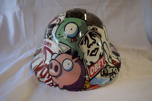 Pyramex Ridgeline Wide Brim HardHat custom Hydromonkeys Sticker Bomb Gloss