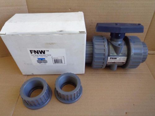 NEW TRUE UNION BALL VALVE FNW340E UPVC PTFE Seat EPDM O-Ring 150 PSI 1-1/2&#034;