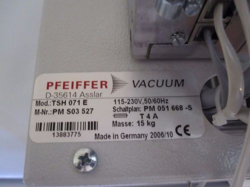 Pfeiffer TSH 071 E Economy Dry Vacuum Pumping Station D-35614 Asslar