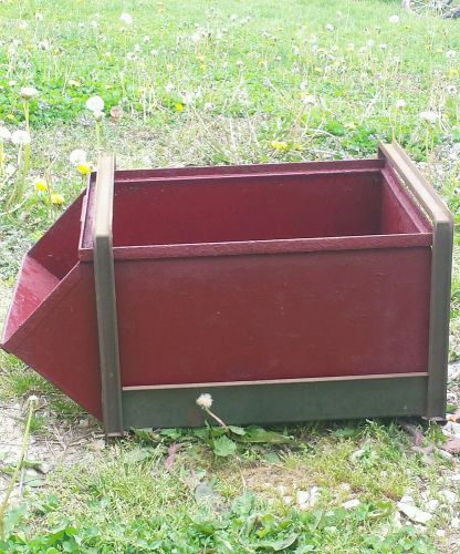 VINTAGE STACKBIN INDUSTRIAL STACKABLE STORAGE FACTORY BINS RECLAIMED maroon