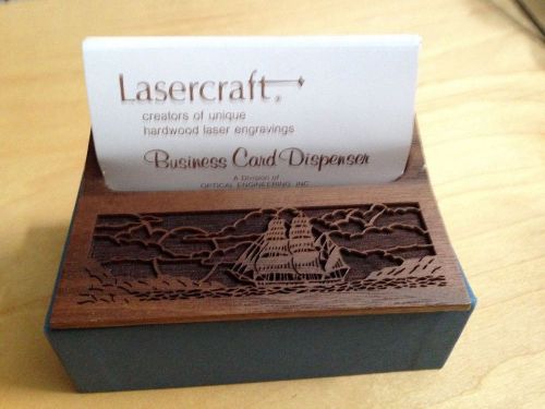 WALNUT LASER CRAFT BUSINESS CARD HOLDER