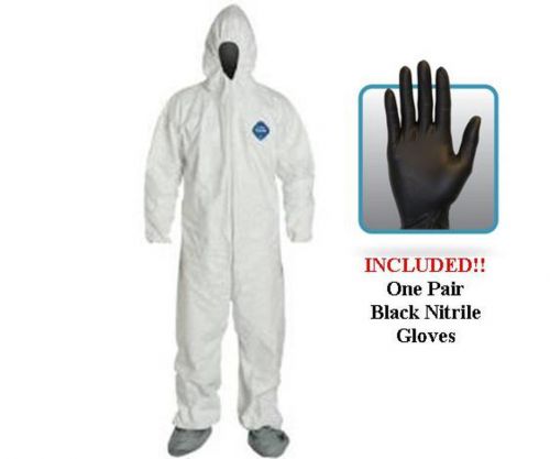 Dupont ty122s disposable tyvek coverall, hood, boots with gloves - choose size for sale