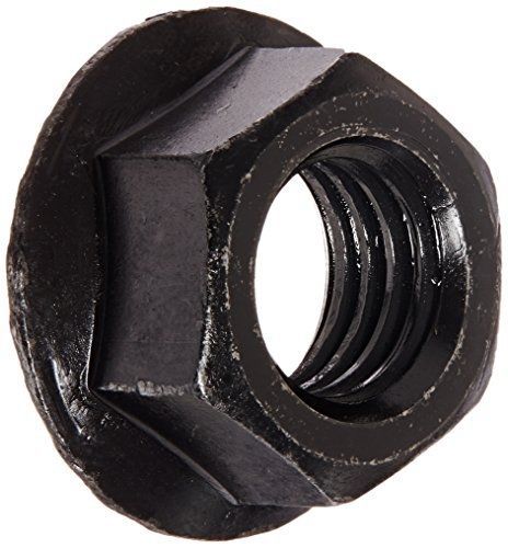 Small Parts Grade 8 Steel Hex Flange Nut, Plain Finish, Self-Locking Serrated