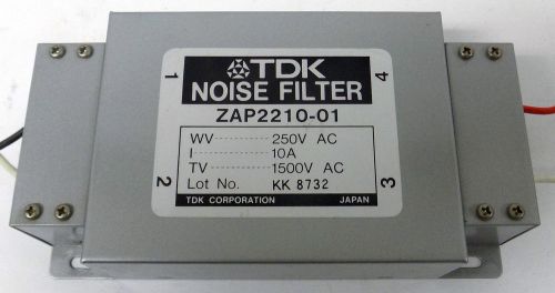 TDK ZAP2210-01 250VAC 10A IN LINE NOISE FILTER UNIT