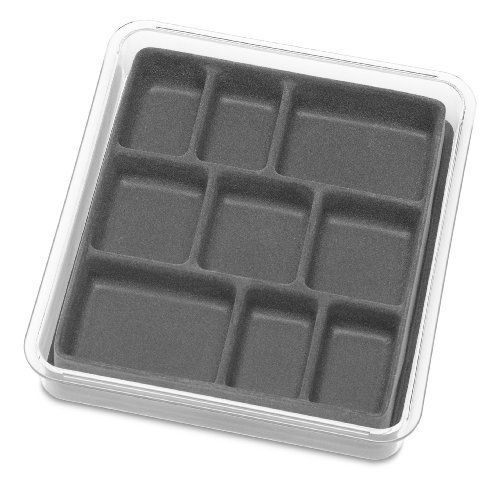 Whitmor 6483-4359-Grey, Stackable Jewelry Tray Collection 9 Section Jewelry Tray