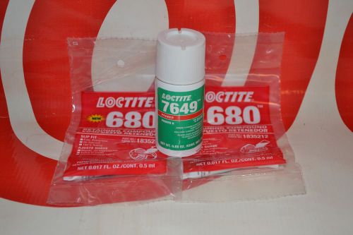 Combo loctite 680 &amp; primer 7649 - 680 .5ml x 2 retaining comp, primer 25g   2017 for sale