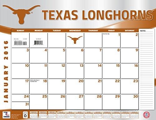 Turner Texas Longhorns 2016 Desk Calendar, January-December 2016, 22 x 17&#034;