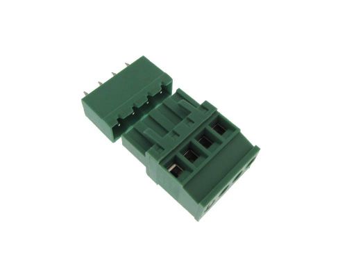 HQ 4POS 5.08mm Screw Terminal Block Plug w/ Header Free Hanging Vertical 2ERJKA