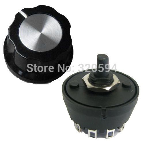 5PCS MFR01 10A250VAC 1 Pole 4 Position ANGL36deg Rotary Switch with 27mm knob