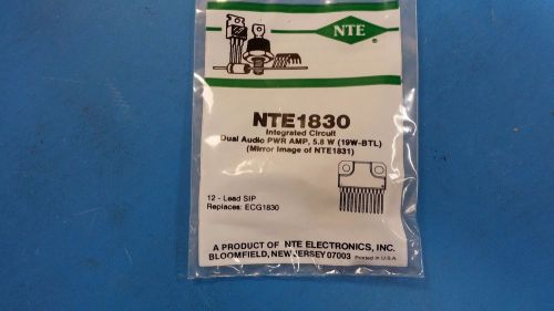 (1 PC) NTE1830, ECG1830, IC, Dual Audio Power Amplifier, 5.8W (19W BTL)