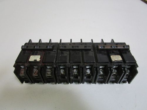 LOT OF 3 ITE CIRCUIT BREAKER 60AMPS BQ3B060 *USED*