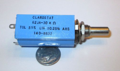 CLAROSTAT 62JA  PRECISION POTENTIOMETER  30K OHM 10-TURNS 2 WATT   REFURBISHED