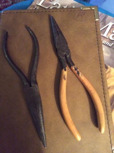 Needle nose vintage pliers. 1-Utica 1-Crescent