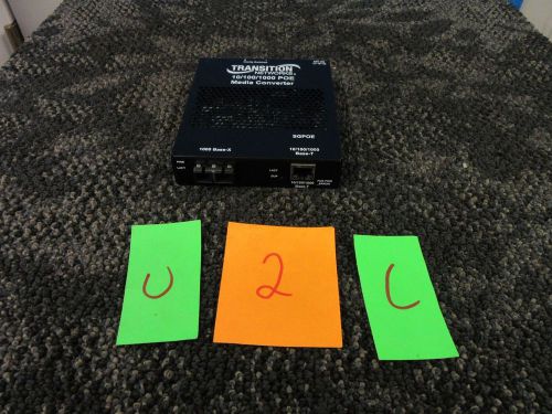 TRANSITION NETWORKS STAND ALONE MEDIA FIBER CONVERTER SGPOE1013-100 BASE USED