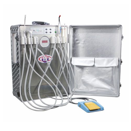 Dental portable unit system w/ h/l hp tube 4h+3way springe+scaler+curing light for sale