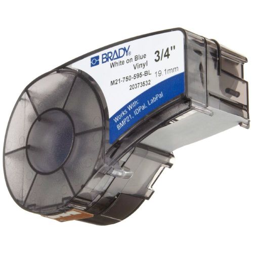45t0459 brady m21-750-595-bl labeling tape, 3/4inx21ft, white/blue for sale