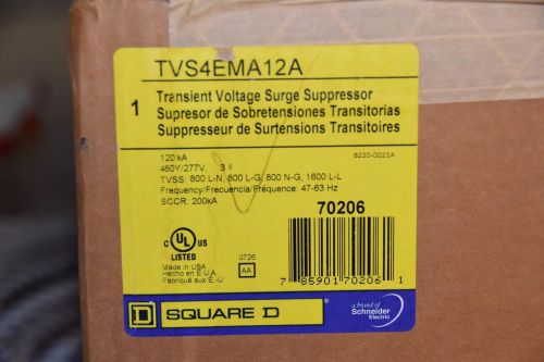 SQUARE D TVS4EMA12A : EMA TVSS, 480Y/277V, 3 PH, 4 WIRE, 120KA NEW!