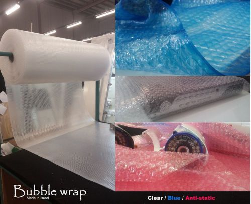 Bubble wrap roll medium bubbles 5/16&#034; 246&#039;f 25/75m clear blue pink anti-static for sale