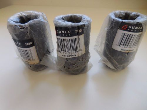 3 NEW SUNEX 240D 1-1/4&#034; X 1/2&#034; DRIVE 6 POINT DEEP IMPACT SOCKET ! FREE SHIPPING