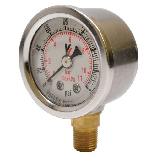 Valley grade a stem mount 1 1/2in glycerin filled gauge-0-160 psi #0140gxb160 for sale