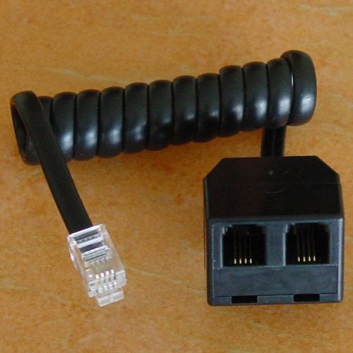 - telephone plug jack adapter handset rj9 to 2 x rj9 4p4c splitter 2pcs e for sale