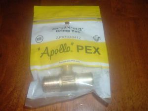 New pex reducing tee 3/4&#034; x 3/4&#034; x 1/2&#034; apolo fitting nib apxt343412 crimp for sale