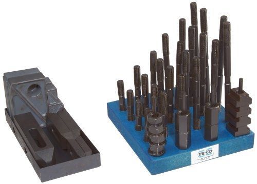 TE-CO 20203 Steel Super Clamp Kit, 1/2&#034; Table T-Slot x 3/8-16&#034; Stud, 51 Pieces