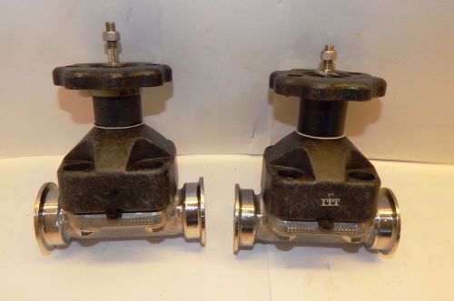 ITT PURE-FLO (TRI-CLOVER) SS SANITARY DIAPHRAGM SINGLE VALVE 1&#034; PAS - LOT OF 2