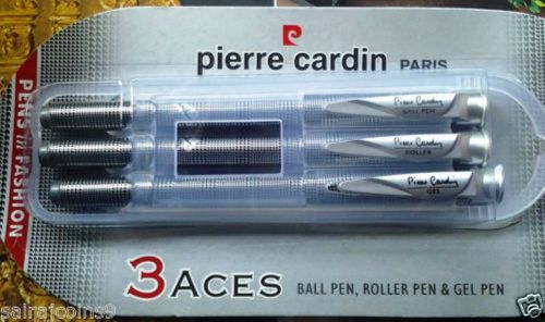 PIERRE CARDIN 3 ACES SETOF 3 PENS: BALL PEN, ROLLER PEN &amp; GEL PEN FREE S/H