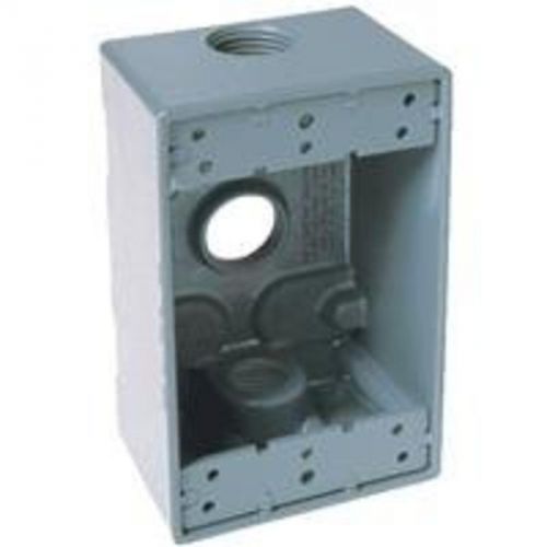 Weatherproof Electrical Box, 1 Gang Gray Outdoor Box Hubbell Outlet Boxes 5911-1