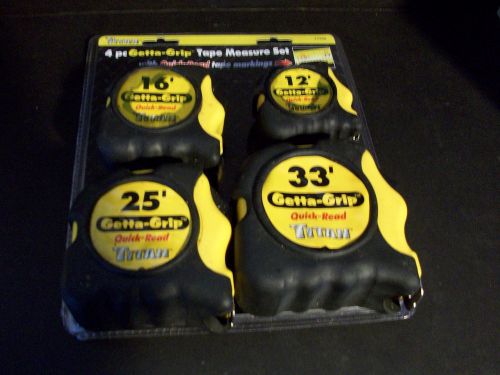 TAPE MEASURES- SET OF 4- TITAN 17500- 12FT-16FT-25FT-33FT