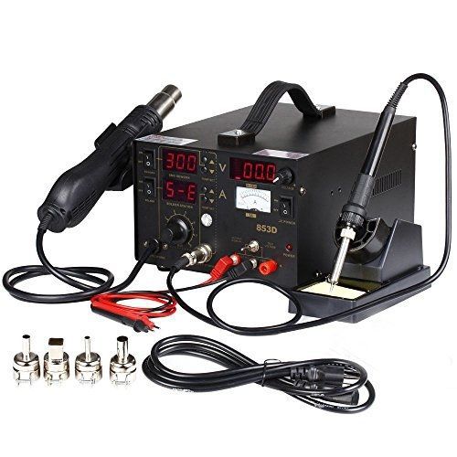 Flexzion Rework Soldering Station Hot Air Gun Solder Iron SMD DC Power Supply