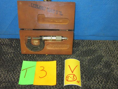 SCHERR TUMICO 1&#034; MICROMETER OUTSIDE CALIPER TOOL METAL SHOP MACHINE VINTAGE USED