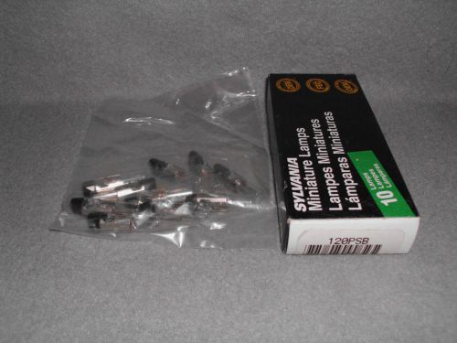 (10) Sylvania 120PSB -  Miniature Slide Base Lamp T-2, 120V