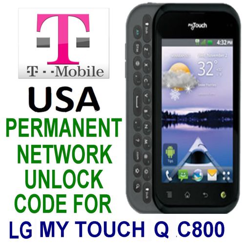 Lg permanent network  unlock for t-mobile usa lg my touch c800  only for sale