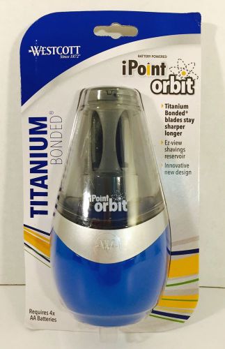 Westcott Titanium Bonded iPoint Orbit Battery Powered Pencil Sharpener- Blue