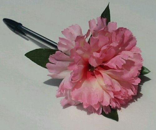 Flower Pen--Light Pink Carnation--Handcrafted-NEW-black ink
