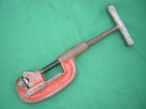 RIDGID No. 2-A  No. 1 - 2 Pipe Cutter Very Good Condition 1/8&#034; to 2&#034;