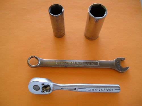 CRAFTSMAN 1/4&#034; RATCHET, 12mm WRENCH, 3/4&#034; Deep 3/8&#034; dr, 15mm Deep 3/8&#034; dr BROKEN