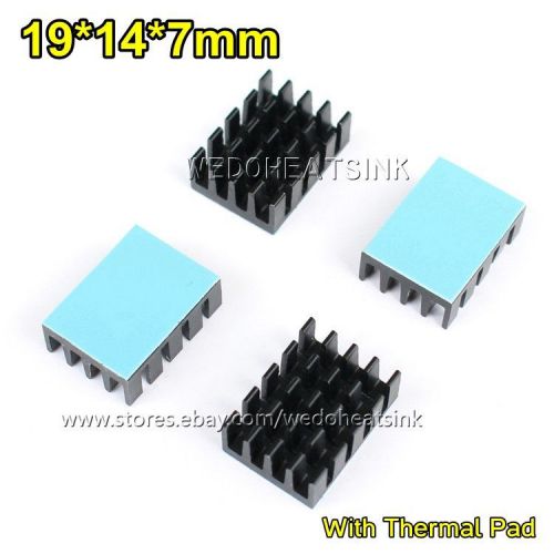 20pcs 19x14x7mm Aluminium CPU Ram Heatsink Cooler Black Anodize Radiator